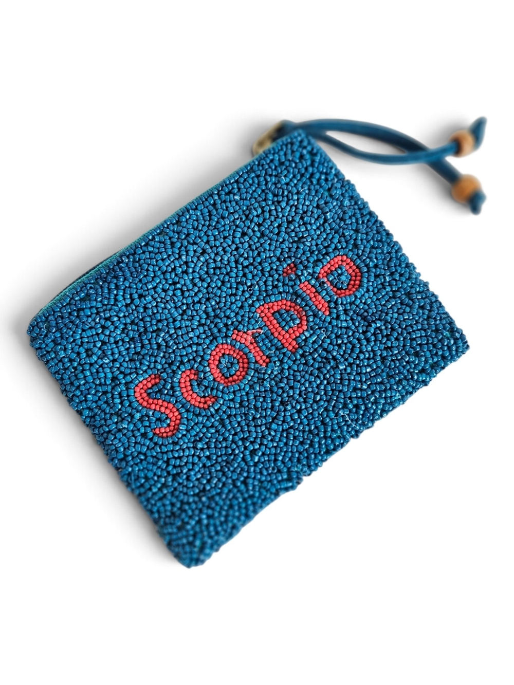 America & Beyond Coin Purse OS Scorpio Celestial Beaded Zodiac Wristlet Blue